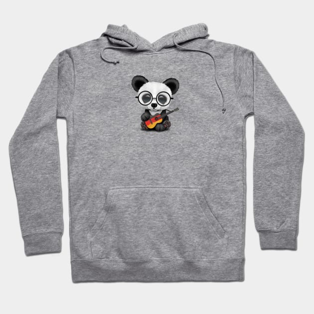 Baby Panda Playing German Flag Guitar Hoodie by jeffbartels